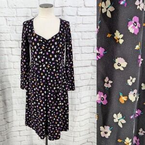 Old Navy Floral Midi Dress Cottage Boho Romantic Garden Party Long Sleeve Medium